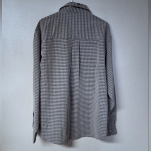 Haggar Mens Button Up Shirts Long Sleeve Checkered Plaid Gray Black White XXL - Picture 9 of 12